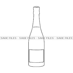 Wijnfles Outline Svg, Wijnfles SVG, Wijnfles Clipart, Wijnfles bestanden voor Cricut, Cut Files voor Silhouet, Png, Dxf