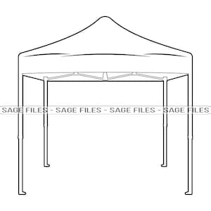 Outdoor Event Tent Outline SVG, Tent Svg, Party Svg, Birthday, Tent Clipart, Tent Files for Cricut, Cut Files For Silhouette, Png, Dxf