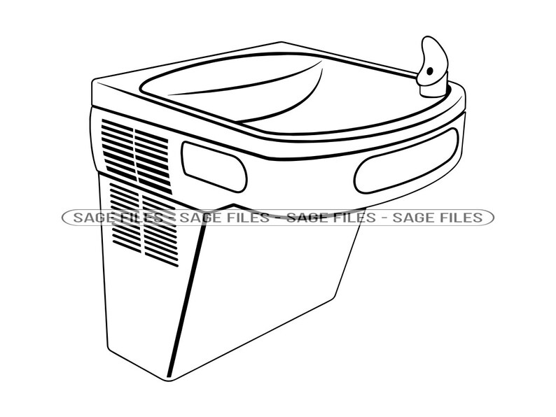 Water Cooler Outline SVG School Water Cooler Clipart Water Etsy Canada