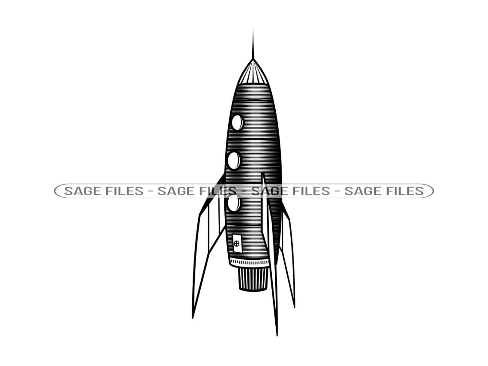 Retro Space Rocket 2 SVG, Rocketship SVG, Spaceship SVG, Rocket Svg ...