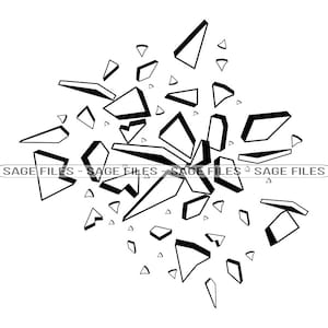 Vetro frantumato # 2 SVG, Vetro rotto Svg, Clipart di vetro frantumato, File di vetro frantumato per Cricut, File tagliati per silhouette, Png, Dxf,