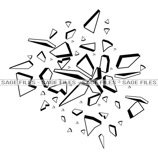 Shattered Glass #2 SVG, Broken Glass Svg, Shattered Glass Clipart, Shattered Glass Files for Cricut, Cut Files For Silhouette, Png, Dxf,