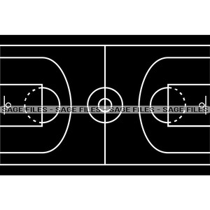Cancha de baloncesto # 2 SVG, baloncesto svg, clipart de cancha de baloncesto, archivos de baloncesto para Cricut, archivos de corte para silueta, Dxf, Png, Eps