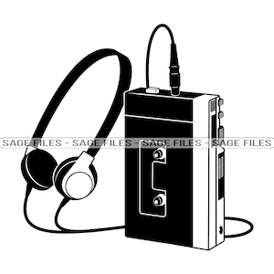 Walkman Svg, Compact Cassette SVG, Retro Music, Walkman Clipart, Walkman Files for Cricut, Cut Files For Silhouette, Png, Dxf