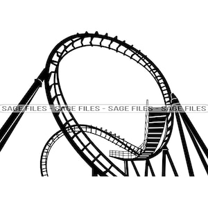 Roller Coaster #5 SVG, Roller Coaster Clipart, Roller Coaster Files for Cricut, Roller Coaster Cut Files For Silhouette, Png, Dxf