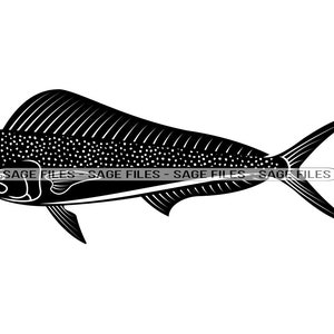 Mahi-Mahi #2 SVG, Angeln SVG, Fisch Svg, Angeln Clipart, Angeldateien für Cricut, Fishing Cut Dateien für Silhouette, Png, Dxf