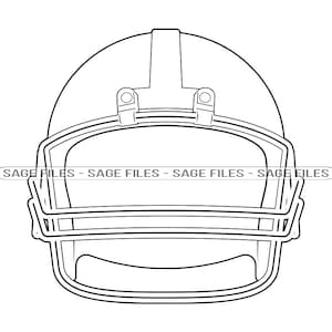 Esquema del casco de fútbol # 3 SVG, clipart del casco de fútbol, archivos del casco de fútbol para Cricut, archivos de corte del casco de fútbol para silhouette, Png, Dxf