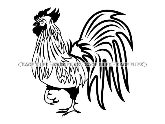 Rooster #3 SVG, Rooster Svg, Rooster Clipart, Rooster Files for Cricut,  Rooster Cut Files For Silhouette, Rooster Png, Rooster Dxf