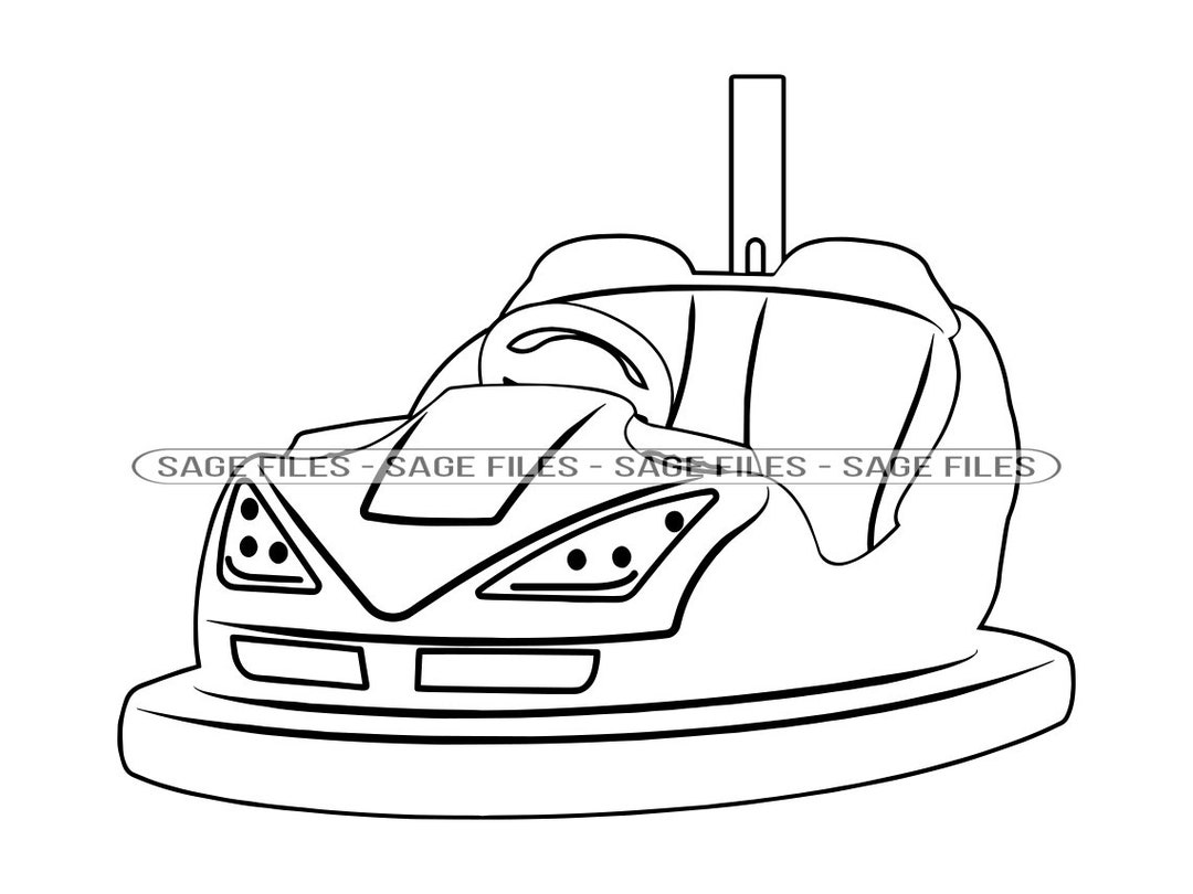 Bumper Car Outline SVG Bumper Cars Svg Bumper Car Clipart Etsy Hong Kong
