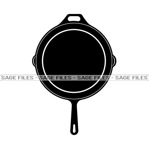 Cast Iron Skillet #2 SVG, Cooking Svg, Cast Iron Skillet Clipart, Cast Iron Skillet Files for Cricut, Cut Files For Silhouette, Png, Dxf