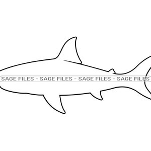Shark Outline SVG, Shark Svg, Shark Clipart, Shark Files for Cricut, Shark Cut Files For Silhouette, Shark Png, Shark Dxf,