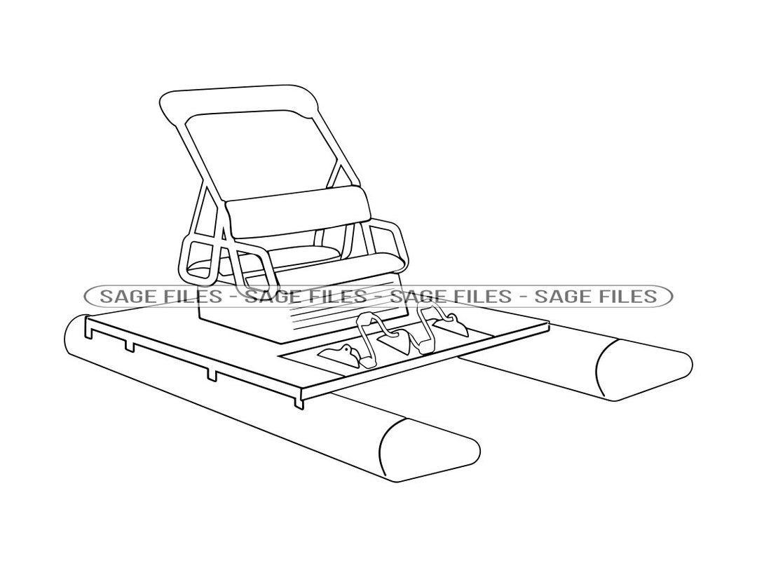Paddle Boat Outline SVG Pedal Boat Svg Paddle Boat Clipart Etsy