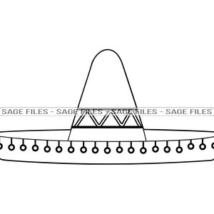 Sombrero Outline #7 SVG, Sombrero SVG, Hat, Sombrero Clipart, Sombrero Files for Cricut, Sombrero Cut Files For Silhouette, Png, Dxf