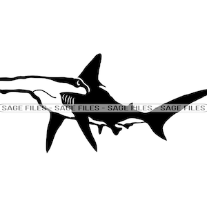 Tubarão-martelo #2 SVG, Tubarão-martelo Svg, Clipart de tubarão-martelo, Arquivos para Cricut, Arquivos cortados para silhueta, Png, Dxf