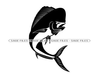 Mahi-Mahi SVG, Angeln SVG, Fisch Svg, Angeln Clipart, Angeldateien für Cricut, Angeln Cut Dateien für Silhouette, Png, Dxf