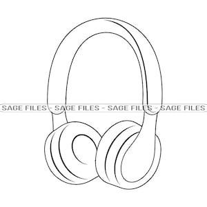 Headphones Outline #2 SVG, Headphones SVG, Headset Svg, Headphones Clipart, Files for Cricut, Cut Files For Silhouette, Png, Dxf