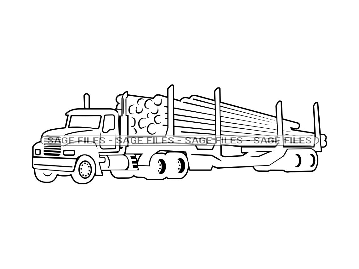 Logging Truck Outline 2 SVG Truck SVG Trucking Svg Logging - Etsy Finland