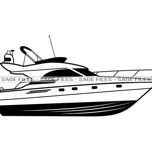 Speed Boat #5 SVG, Speed Boat Svg, Yacht Svg, Motor Boat Svg, Speed Boat Clipart, Yacht Files for Cricut, Cut Files For Silhouette, Png Dxf