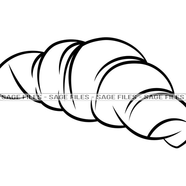 Croissant Outline SVG, Croissant Svg, Pastry SVG, Croissant Clipart, Croissant Files for Cricut, Cut Files For Silhouette, Png, Dxf