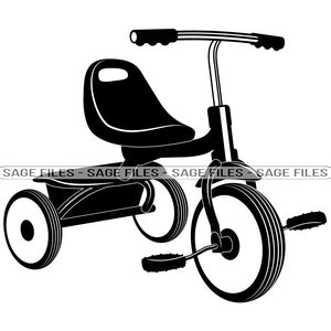 Tricycle #2 SVG, Tricycle Svg, Kids Bicycle Svg, Trike Svg, Tricycle Clipart, Files for Cricut, Cut Files For Silhouette, Png, Dxf