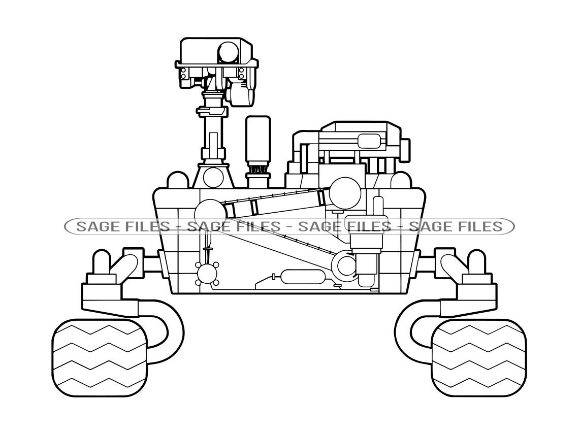 Mars Rover Outline SVG, Mars, Mars Rover Clipart, Mars Rover Files for Cricut, Mars Rover Cut Files For Silhouette, Png, Dxf