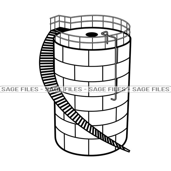 Oil Storage Tank SVG, Petroleum Svg, Gasoline Svg, Oil Storage Tank Clipart, Files for Cricut, Cut Files For Silhouette, Png, Dxf