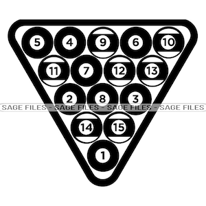 Billiards Ball Set SVG, Pool Svg, Billiards Svg, Billiards Clipart, Billiards Files for Cricut, Cut Files For Silhouette, Png, Dxf