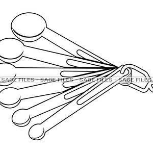 Digital Download Clipart Baking Measuring Spoons JPEG and PNG Files  (Download Now) 