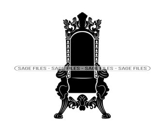Throne Chair SVG, Throne Svg, Throne Chair Clipart, Throne Chair Files for Cricut, Throne Cut Files For Silhouette, Png, Dxf