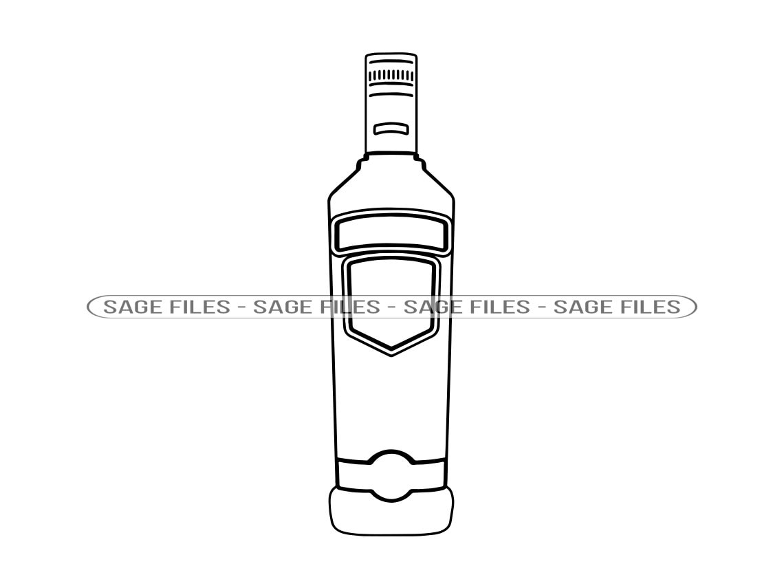 Alcohol Bottle Outline SVG Bottle Svg Vodka Svg Alcohol Etsy