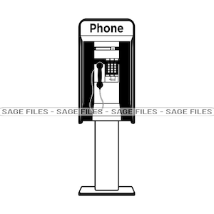 Payphone SVG, Retro Phone Svg, Payphone Clipart, Payphone Files for Cricut, Payphone Cut Files For Silhouette, Png, Dxf