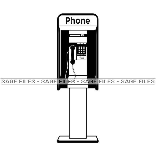 Payphone SVG, Retro Phone Svg, Payphone Clipart, Payphone Files for Cricut, Payphone Cut Files For Silhouette, Png, Dxf