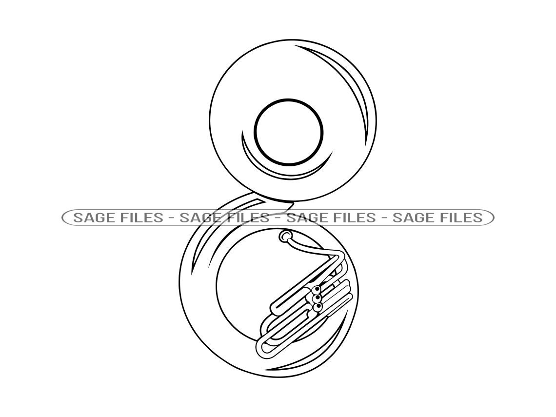 Sousaphone Outline SVG Sousaphone Svg Sousaphone Clipart Etsy