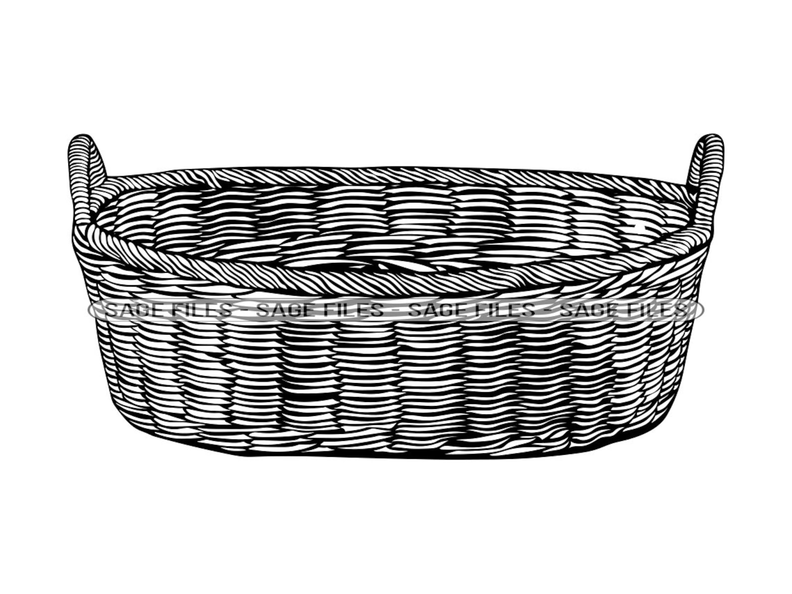Wicker Basket SVG, Straw Basket Svg, Picnic Svg, Basket Clipart, Basket Files for Cricut, Basket