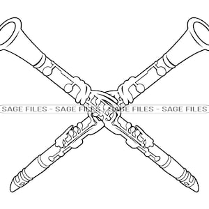 Clarinet Logo Outline SVG, Clarinet Svg, Clarinet Clipart, Clarinet Files for Cricut, Clarinet Cut Files For Silhouette, Png, Dxf