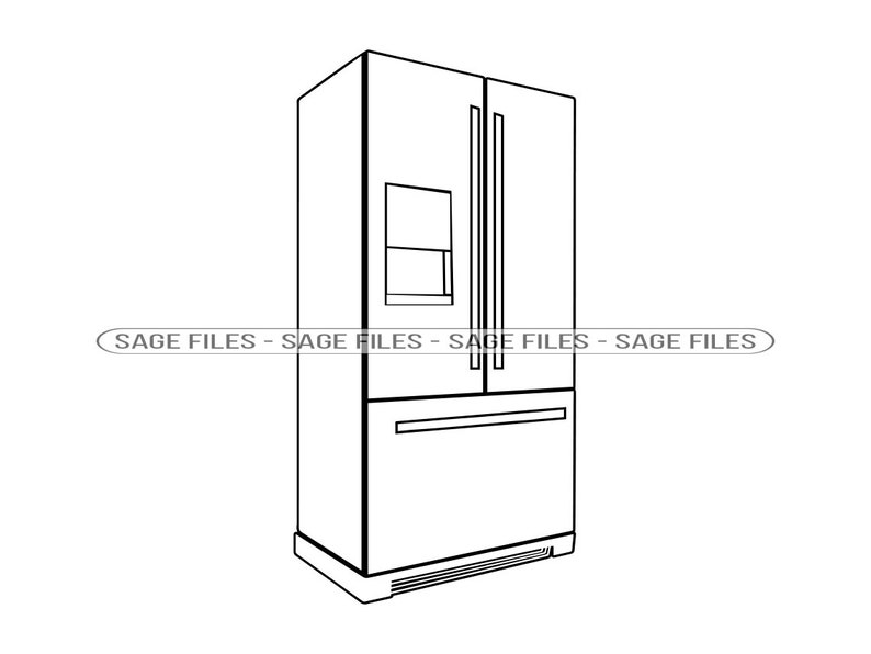 Refrigerator Outline SVG, Refrigerator Svg, Kitchen, Refrigerator