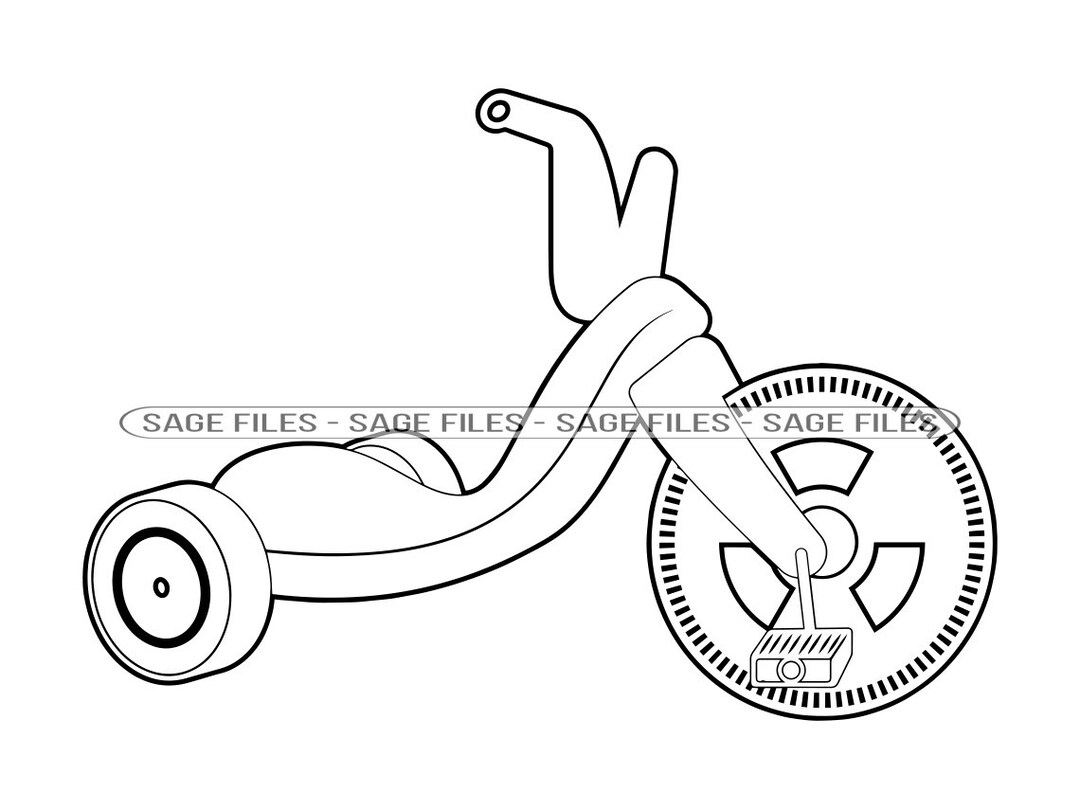 Tricycle Outline 2 SVG, Tricycle Svg, Kids Bicycle, Trike Svg, Tricycle
