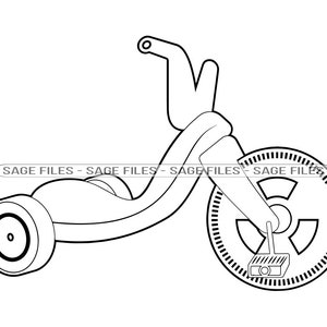 Tricycle Outline #2 SVG, Tricycle Svg, Kids Bicycle, Trike Svg, Tricycle Clipart, Files for Cricut, Cut Files For Silhouette, Png, Dxf