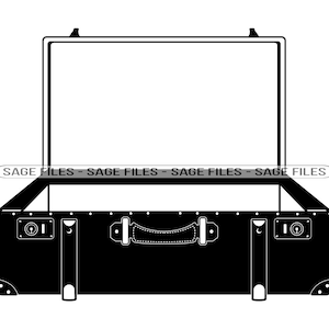 Maleta abierta SVG, Maleta svg, Equipaje svg, Viaje svg, Maleta abierta Clipart, Archivos para cricut, Cortar archivos para Silhouette, Png, Dxf