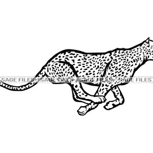 Running Cheetah SVG, Cheetah Svg, Cheetah Clipart, Cheetah Files voor Cricut, Cheetah Cut Files Voor Silhouette, Cheetah Png, Dxf,
