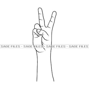 Hand Count Two SVG, Two Svg, Two Fingers Svg, Numbers Svg, Hand Clipart, Hand Files for Cricut, Hand Cut Files For Silhouette, Png, Dxf
