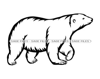 Urso Polar #6 SVG, Urso Polar SVG, Urso Svg, Clipart de Urso Polar, Arquivos de Urso Polar para Cricut, Arquivos de Corte de Urso Polar para Silhueta, Png, Dxf
