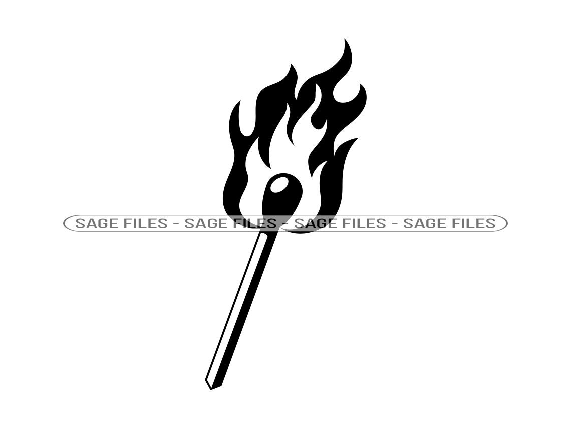 Flame Fire Black Contour PNG & SVG Design For T-Shirts