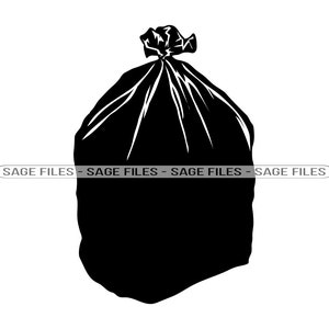 Garbage Bag SVG, Trash Bag SVG, Garbage Bag Clipart, Garbage Bag Files for Cricut, Garbage Bag Cut Files For Silhouette, Png, Dxf