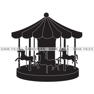 Carousel #3 SVG, Carousel SVG, Fair Svg, Carousel Clipart, Carousel Files for Cricut, Carousel Cut Files For Silhouette, Png, Dxf