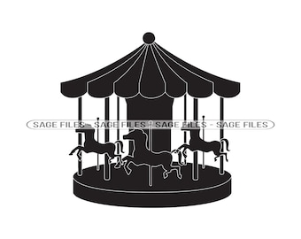 Carousel #3 SVG, Carousel SVG, Fair Svg, Carousel Clipart, Carousel Files for Cricut, Carousel Cut Files For Silhouette, Png, Dxf
