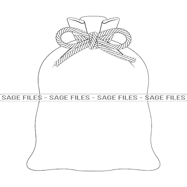Sack Outline SVG, Sack SVG, Bag Svg, Sack Clipart, Sack Files for Cricut, Sack Cut Files For Silhouette, Png, Dxf