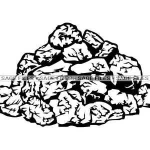 Puede incluir: Una ilustración en blanco y negro de una pila de piedras.