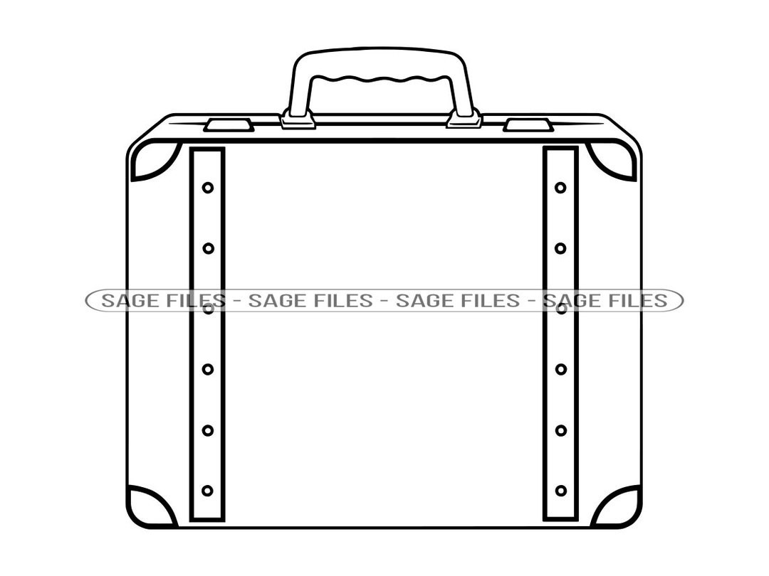 Briefcase Outline 2 Svg Briefcase Svg Briefcase Clipart Etsy