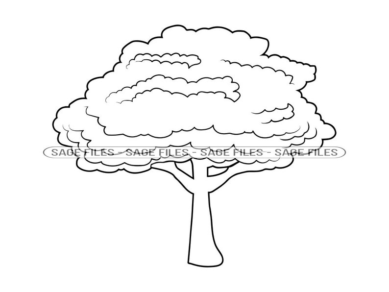 Tree Outline SVG, Tree Svg, Tree Clipart, Tree Files for Cricut, Tree ...